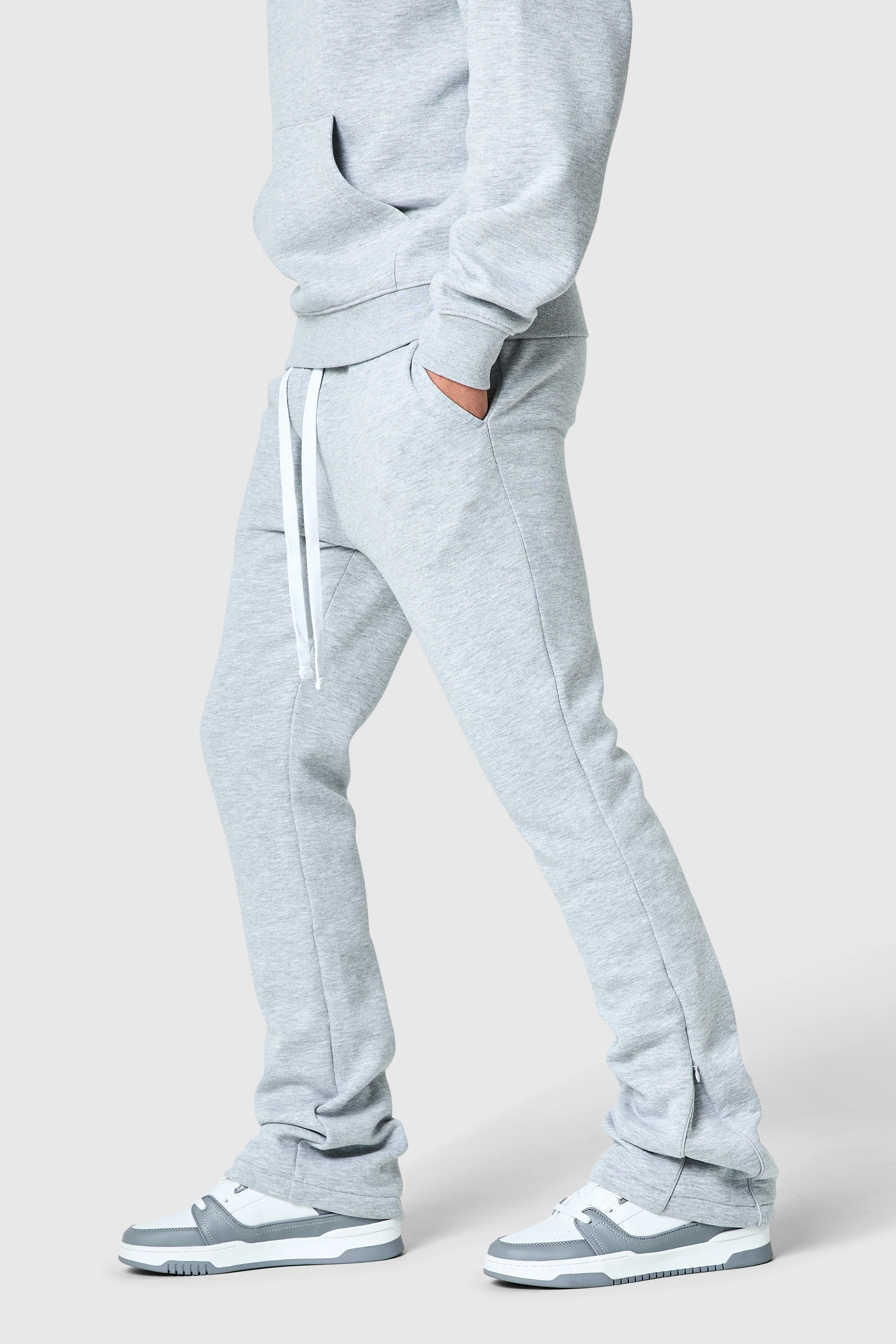 Uniform Flare Tracksuit - Grey Marl - Image 7