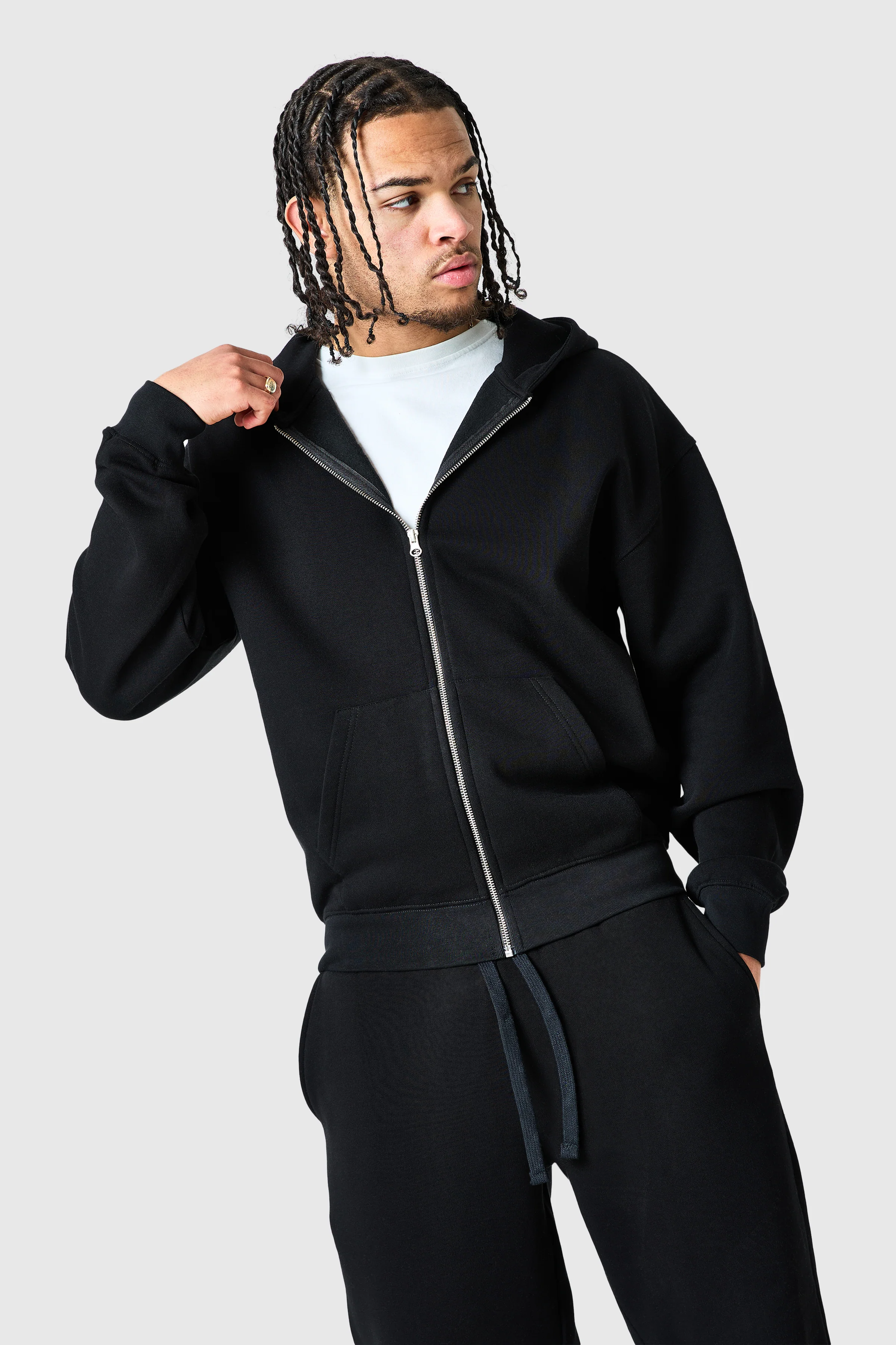 Uniform Zip Hood - Black - Image 3