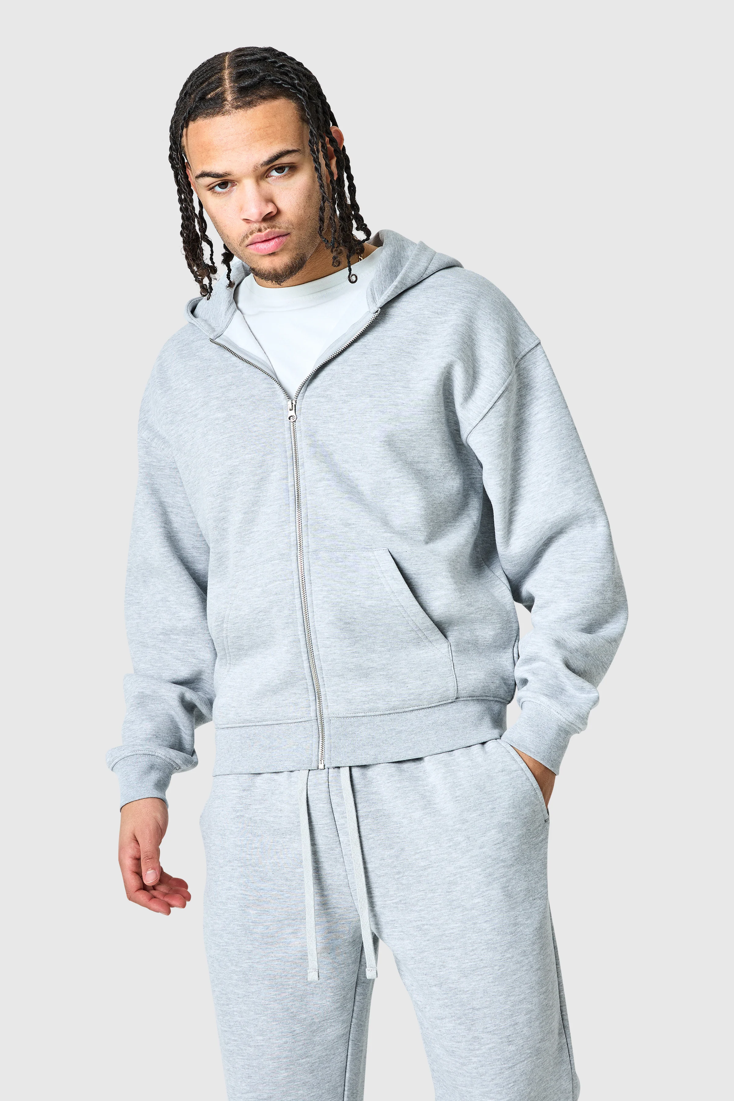Uniform Zip Hood - Grey Marl - Image 3