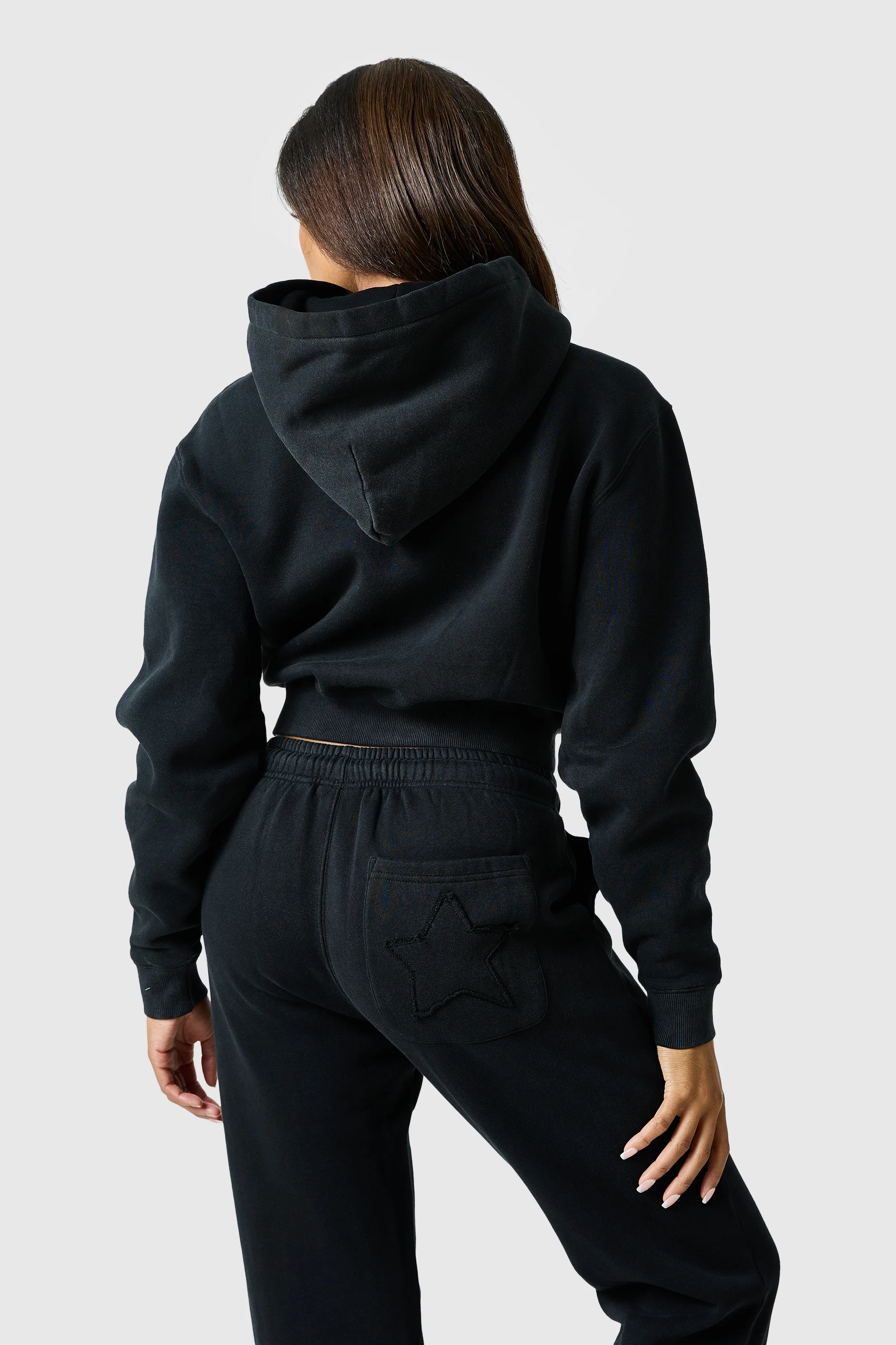 Womens Lrzo Wrld Applique Hood - Black - Image 4