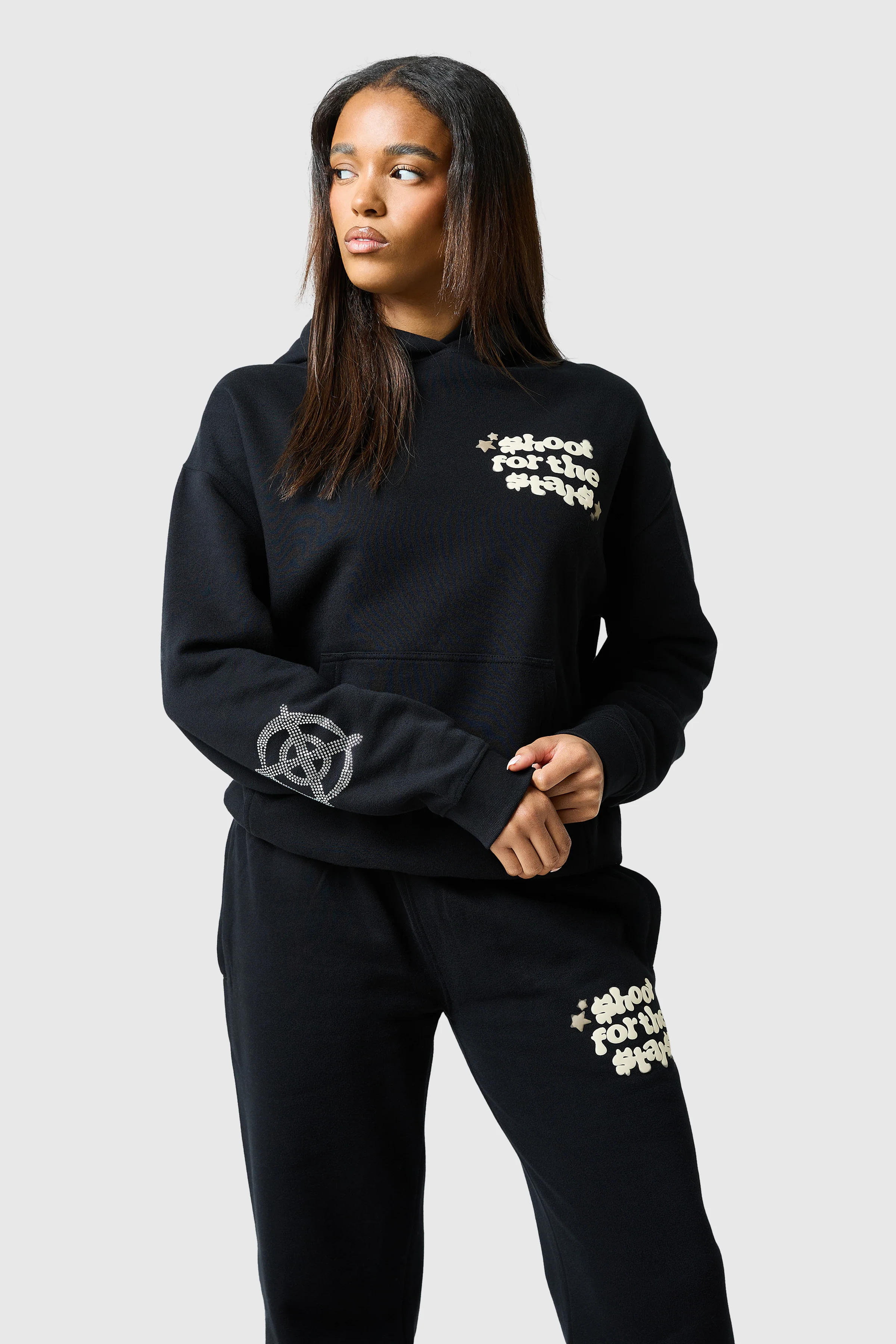 Womens Shoot For The Stars Hood - Black - Image 3