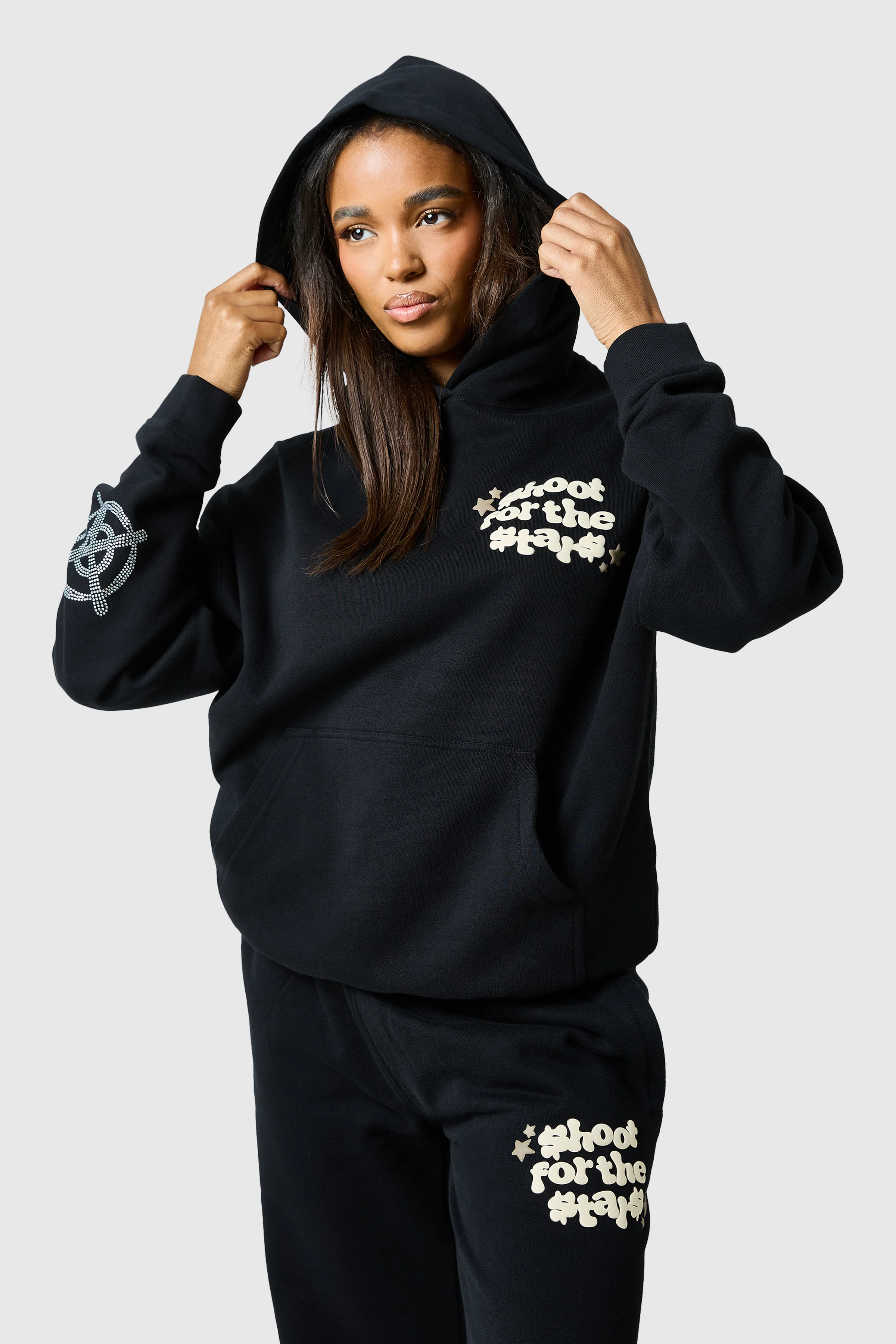 Womens Shoot For The Stars Hood - Black - Image 4