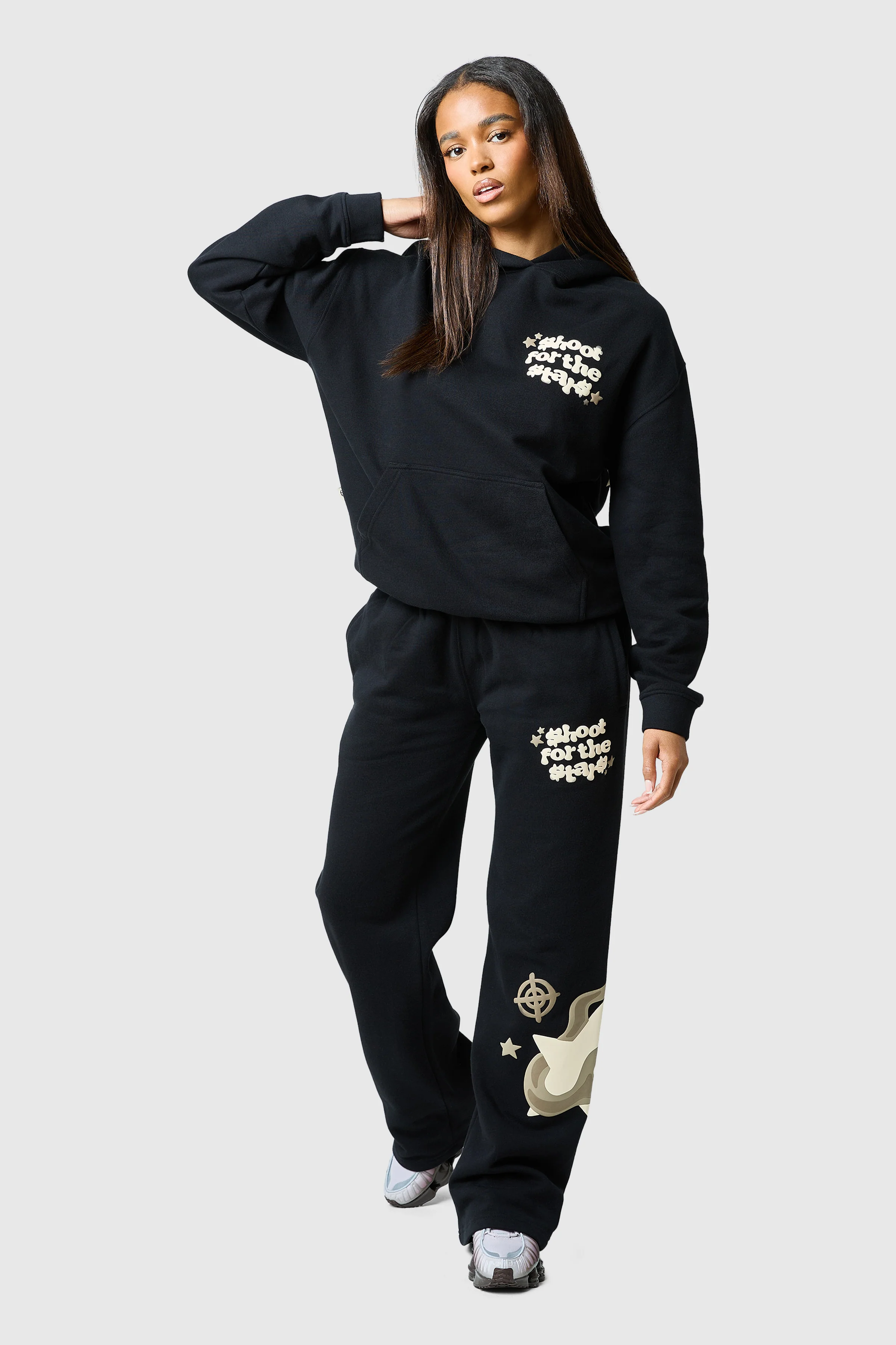 Womens Shoot For The Stars Hood - Black - Image 5