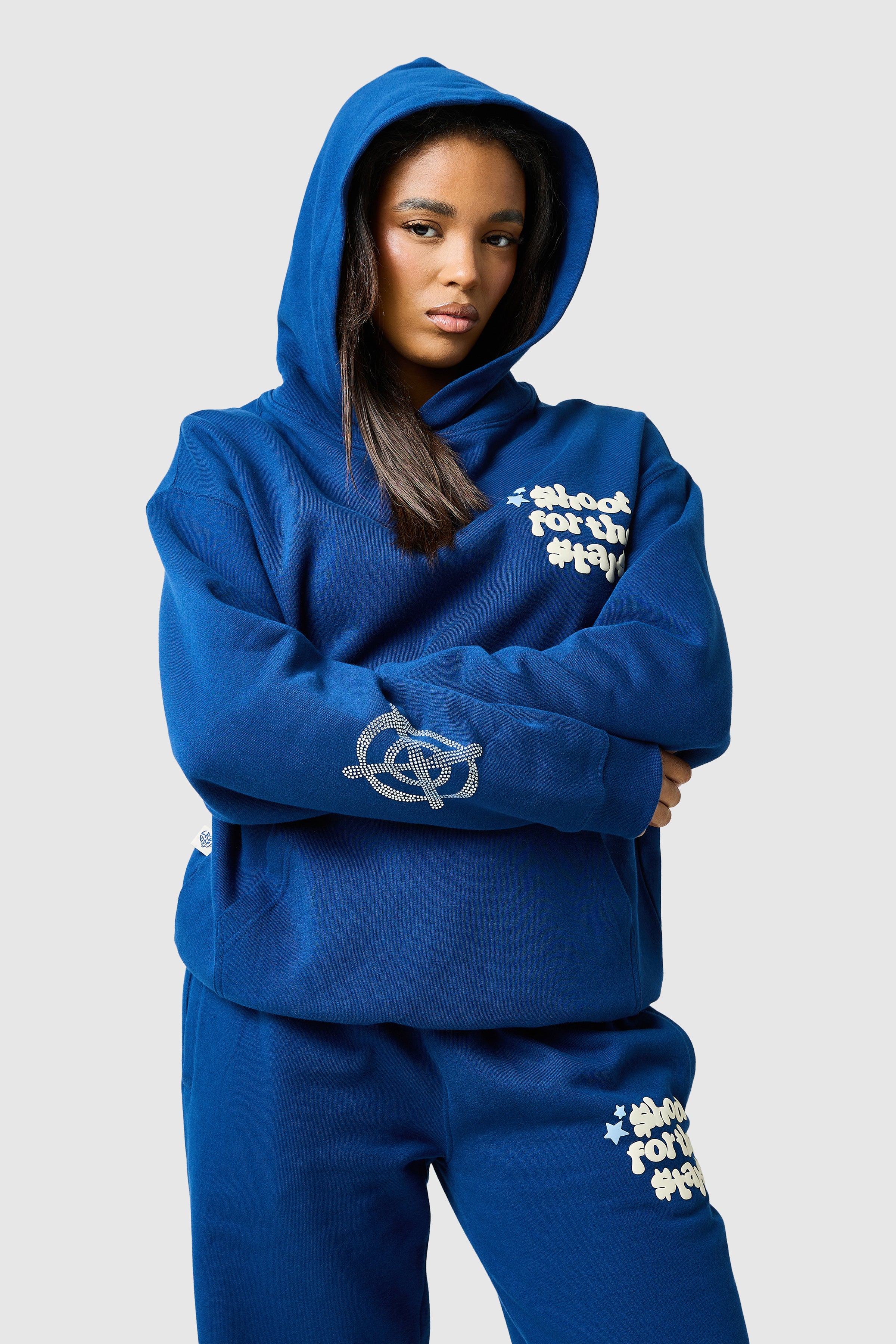 Womens Shoot For The Stars Hood - Ocean Navy - Image 8