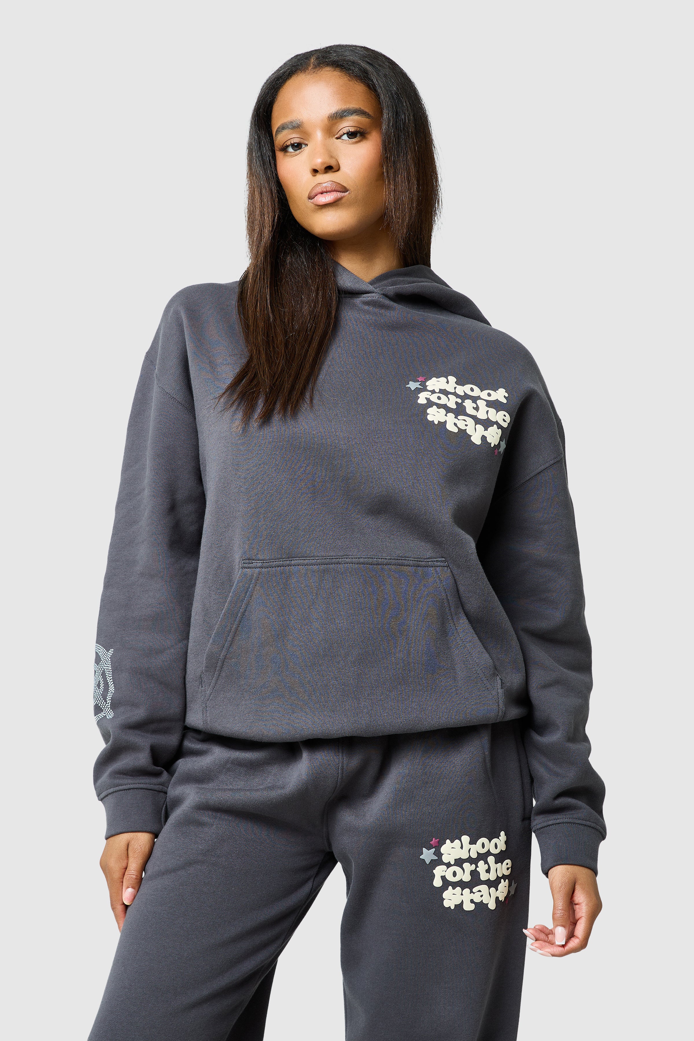 Womens Shoot For The Stars Hood - Volcano Grey - Image 3