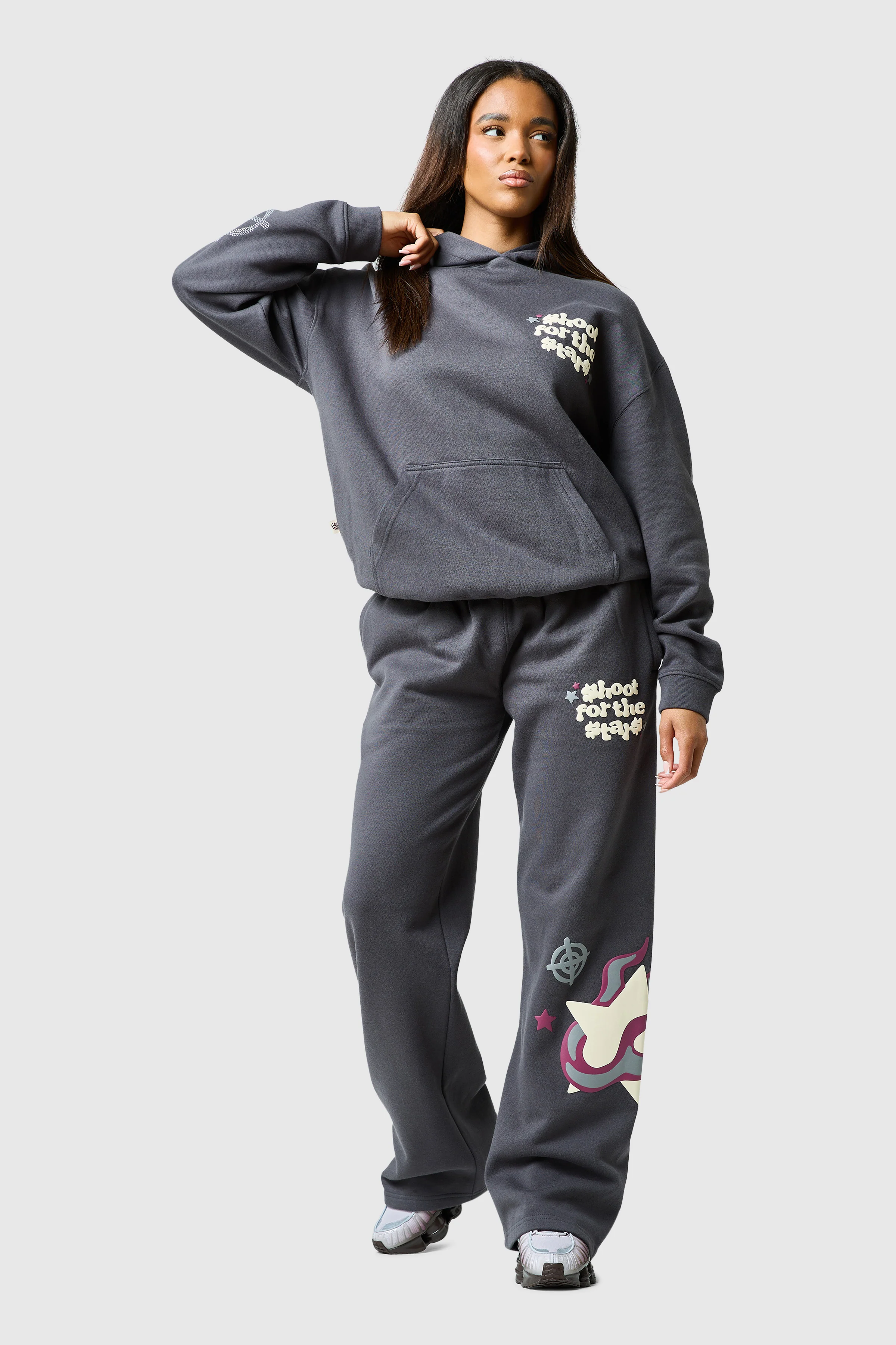 Womens Shoot For The Stars Hood - Volcano Grey - Image 7