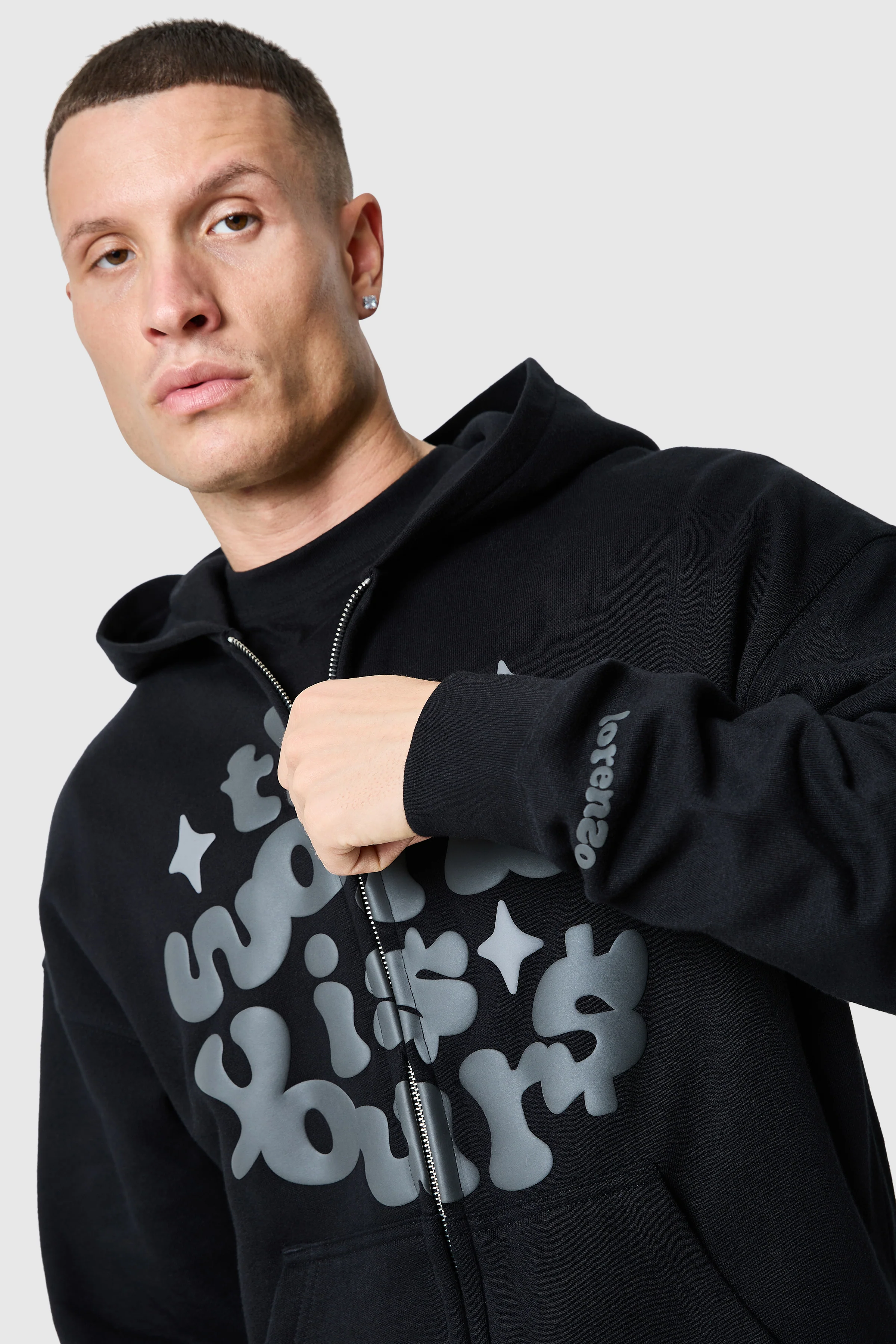 World Is Yours Zip Hood - Black - Image 3