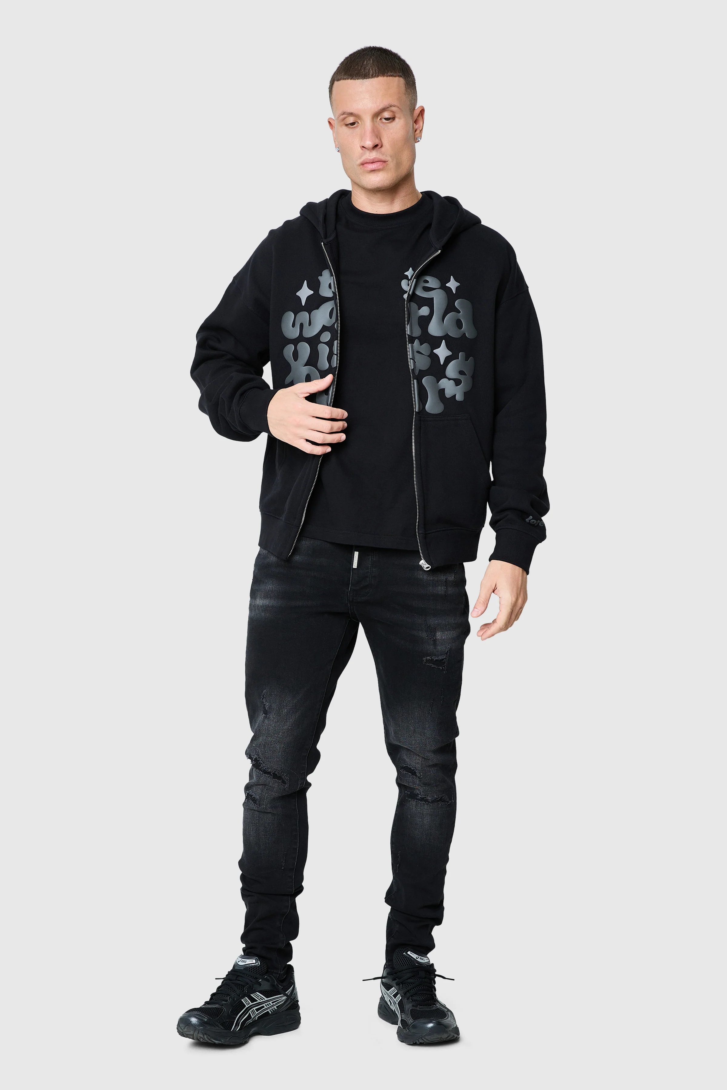 World Is Yours Zip Hood - Black - Image 6