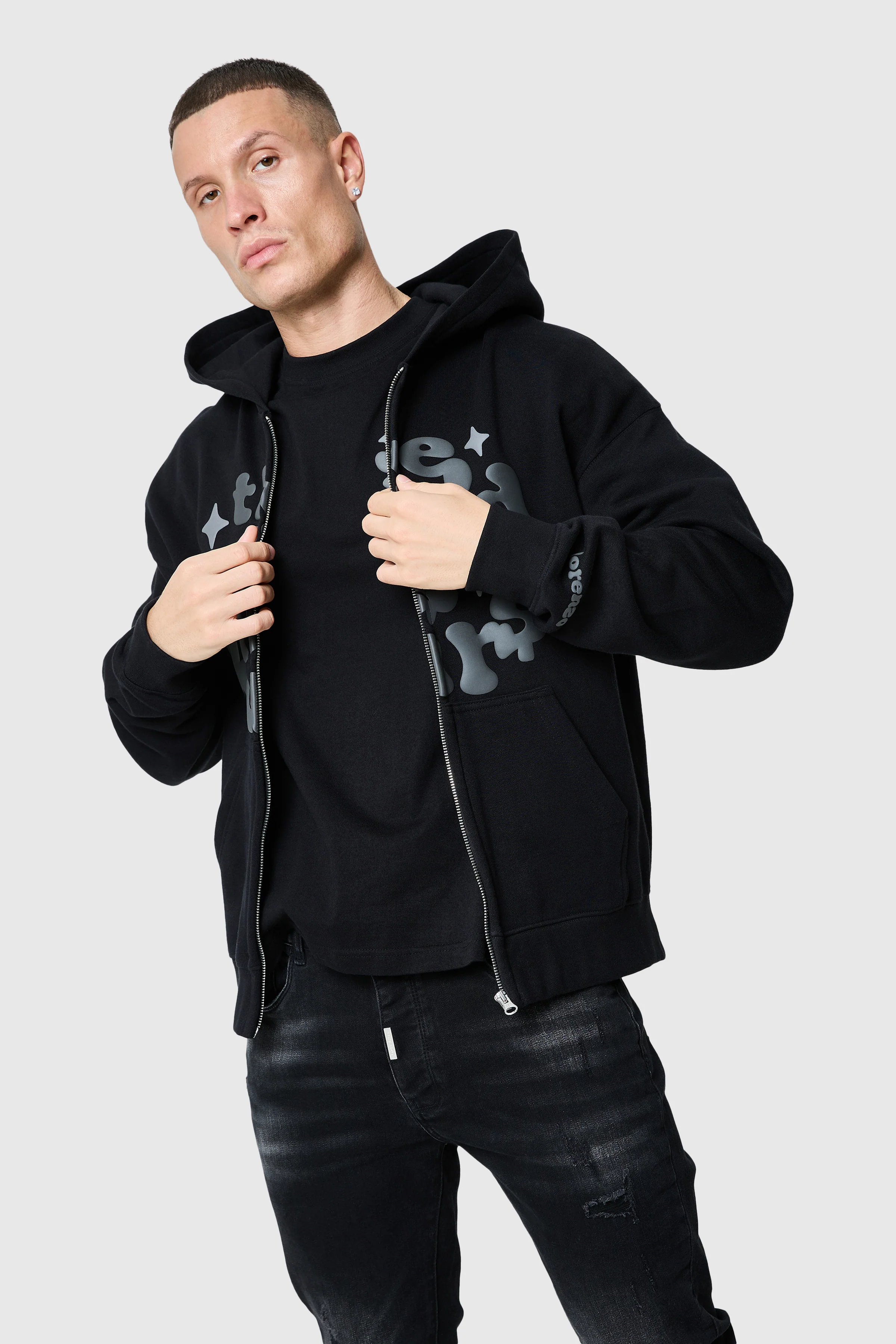 World Is Yours Zip Hood - Black - Image 8