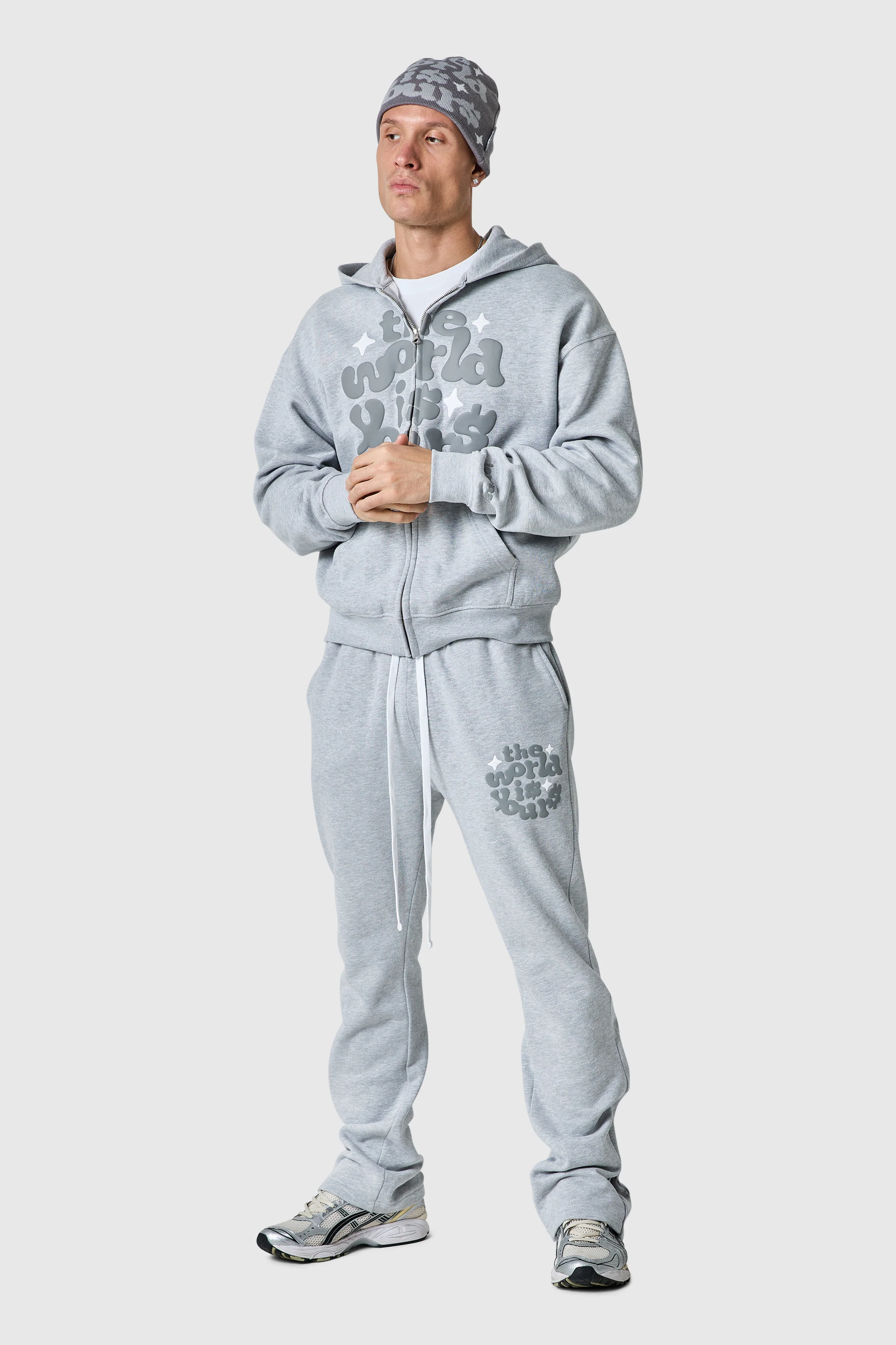 World Is Yours Fz Hood - Grey Marl - Image 4