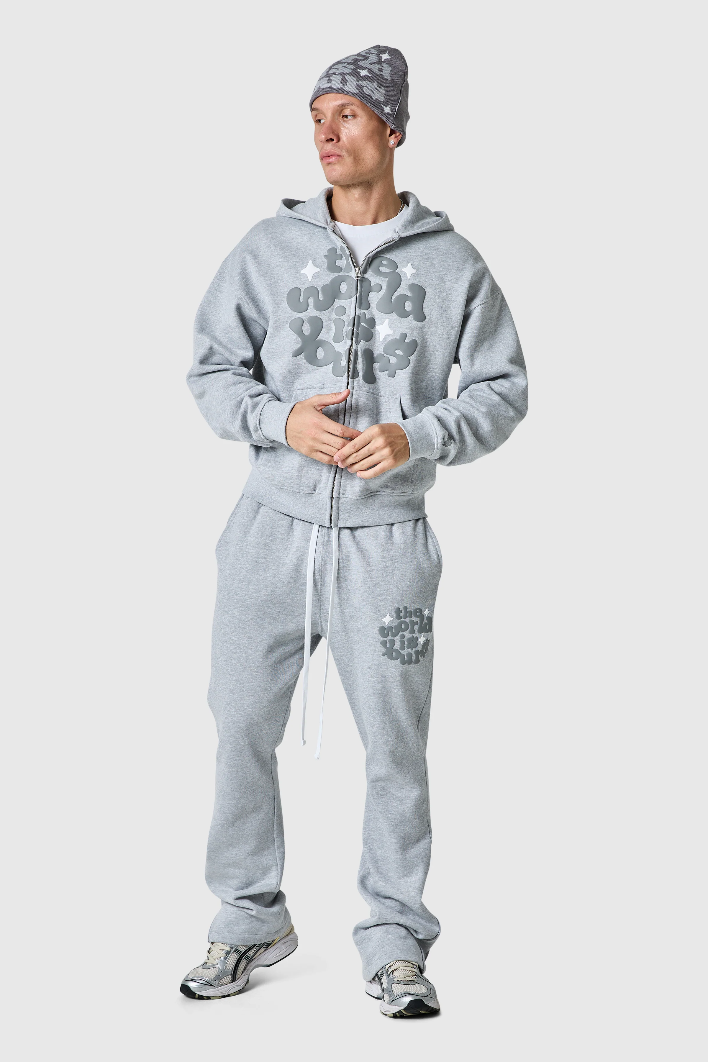 World Is Yours Fz Hood - Grey Marl - Image 8