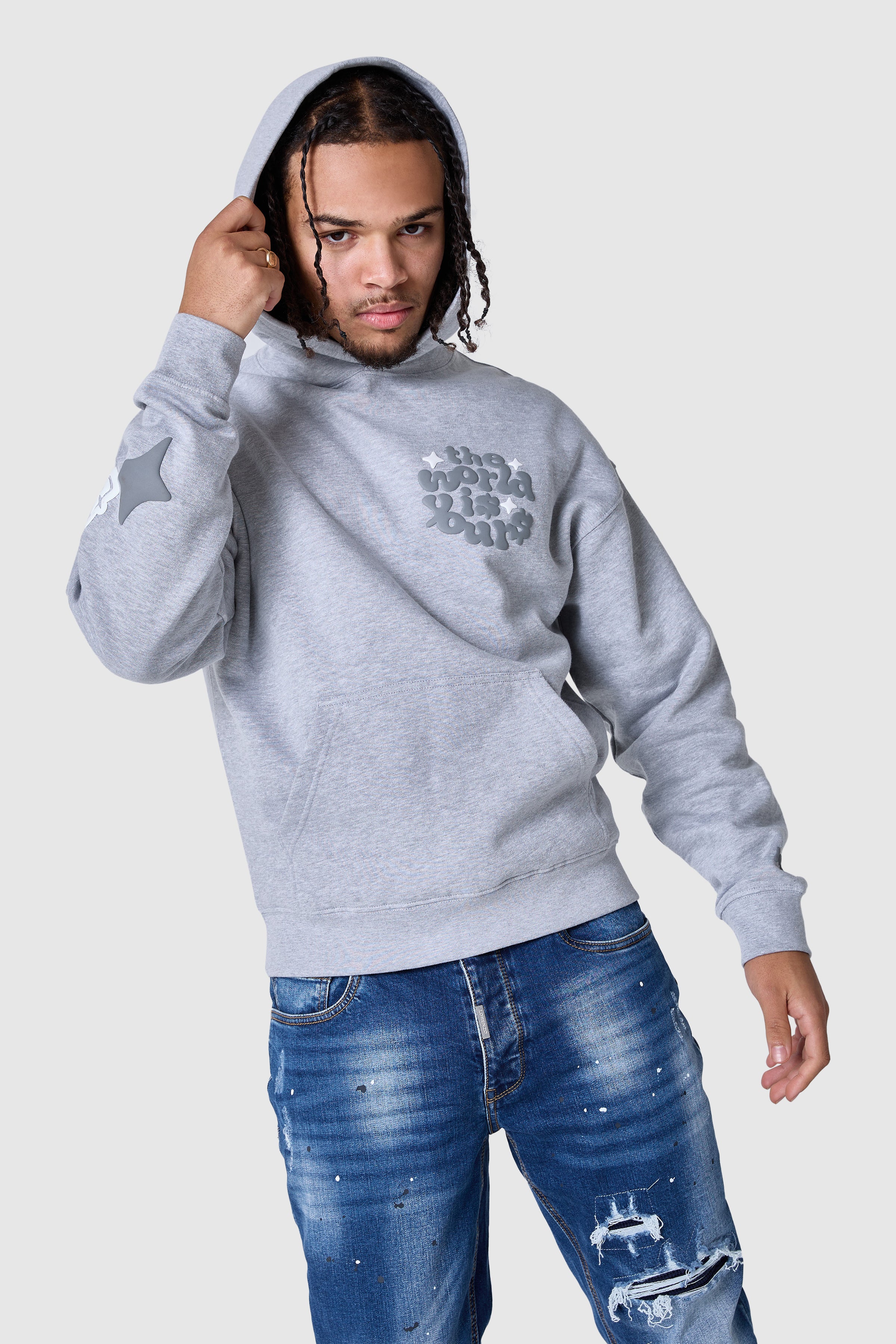 World Is Yours Hood 2.0 - Grey Marl - Image 4