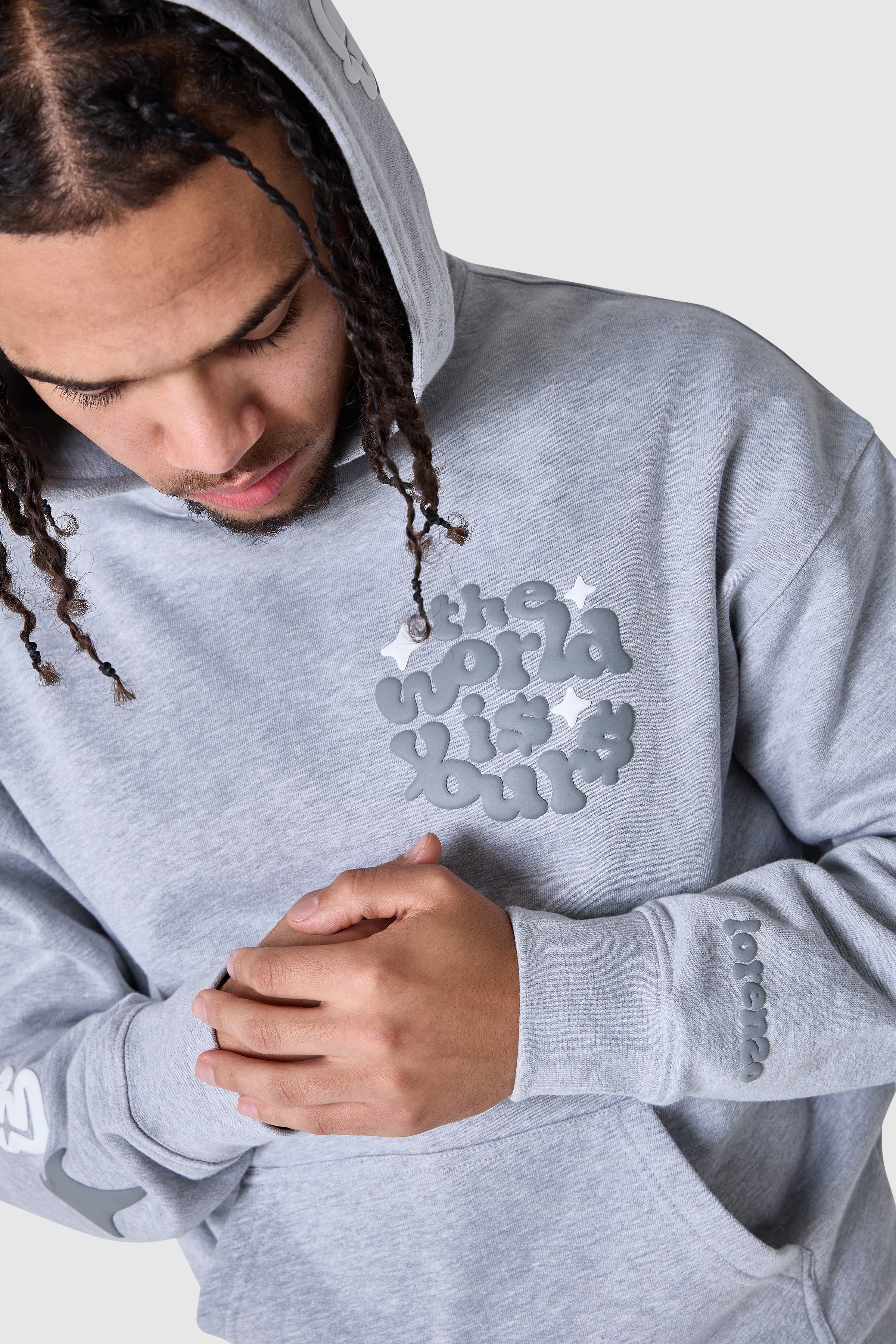 World Is Yours Hood 2.0 - Grey Marl - Image 5