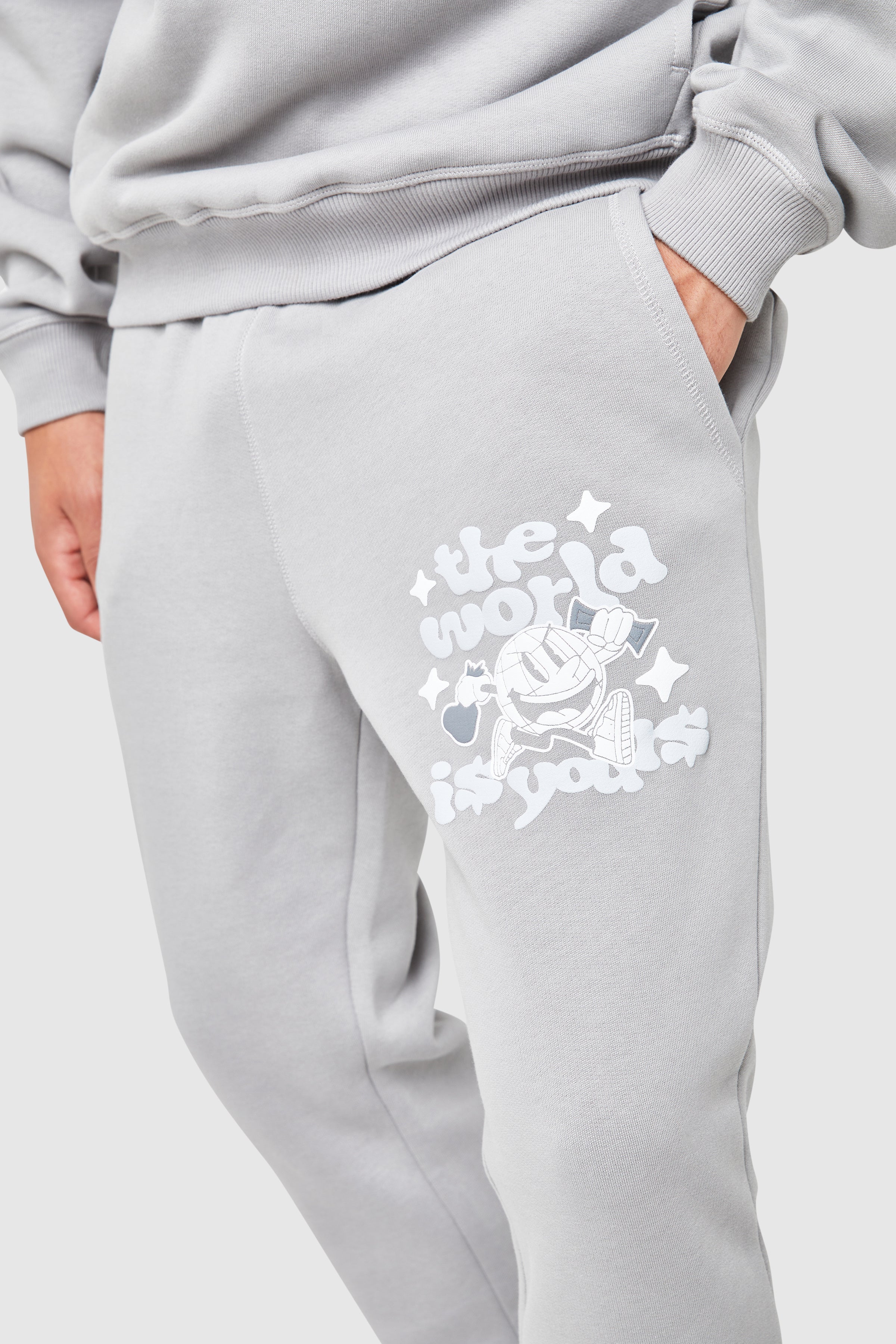 World Is Yours Jogger - Steel Grey - Image 9