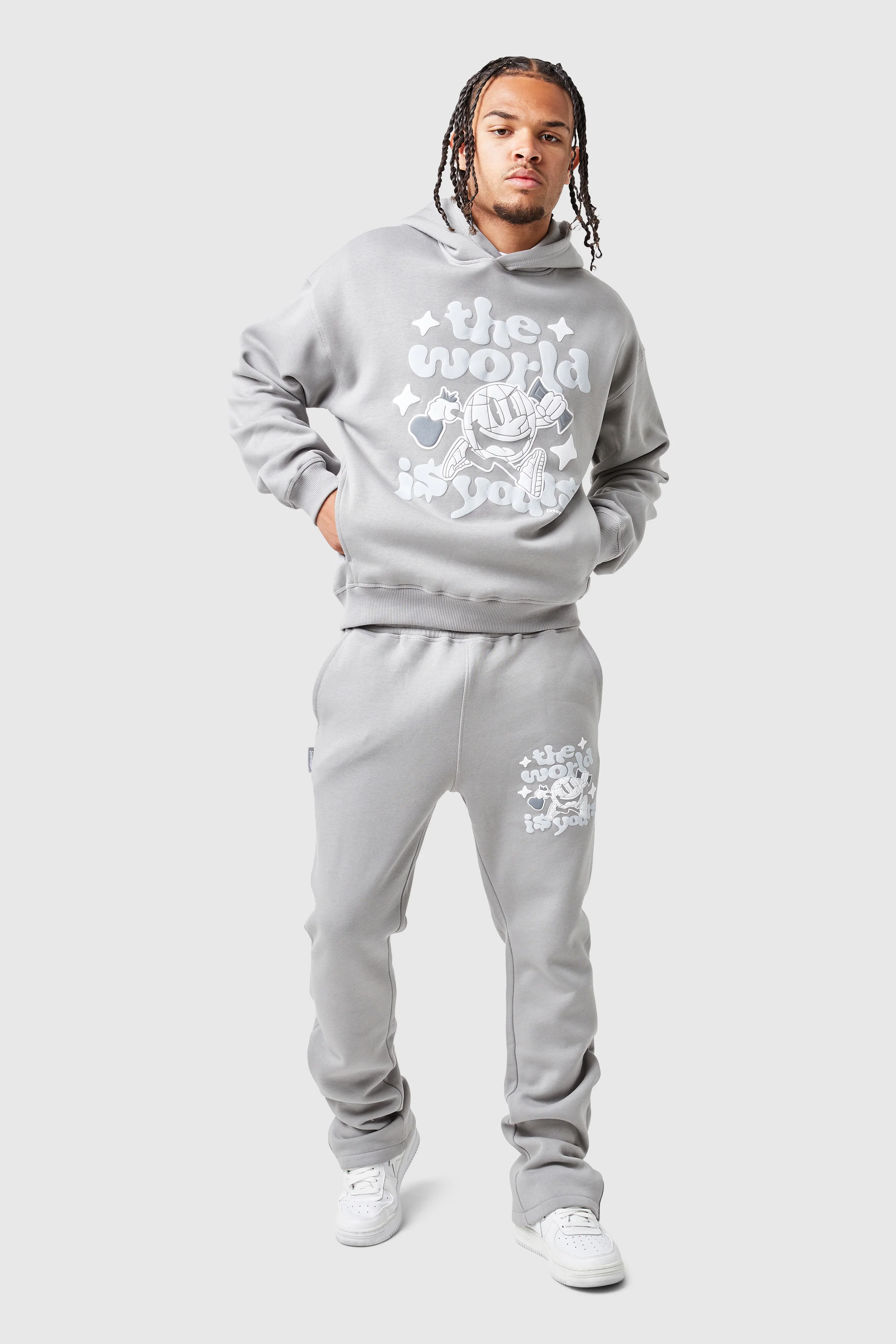 World Is Yours Tracksuit - Steel Grey - Image 6